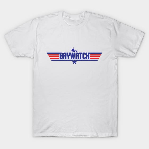 Baywatch Top Gun Logo T-Shirt by Rebus28